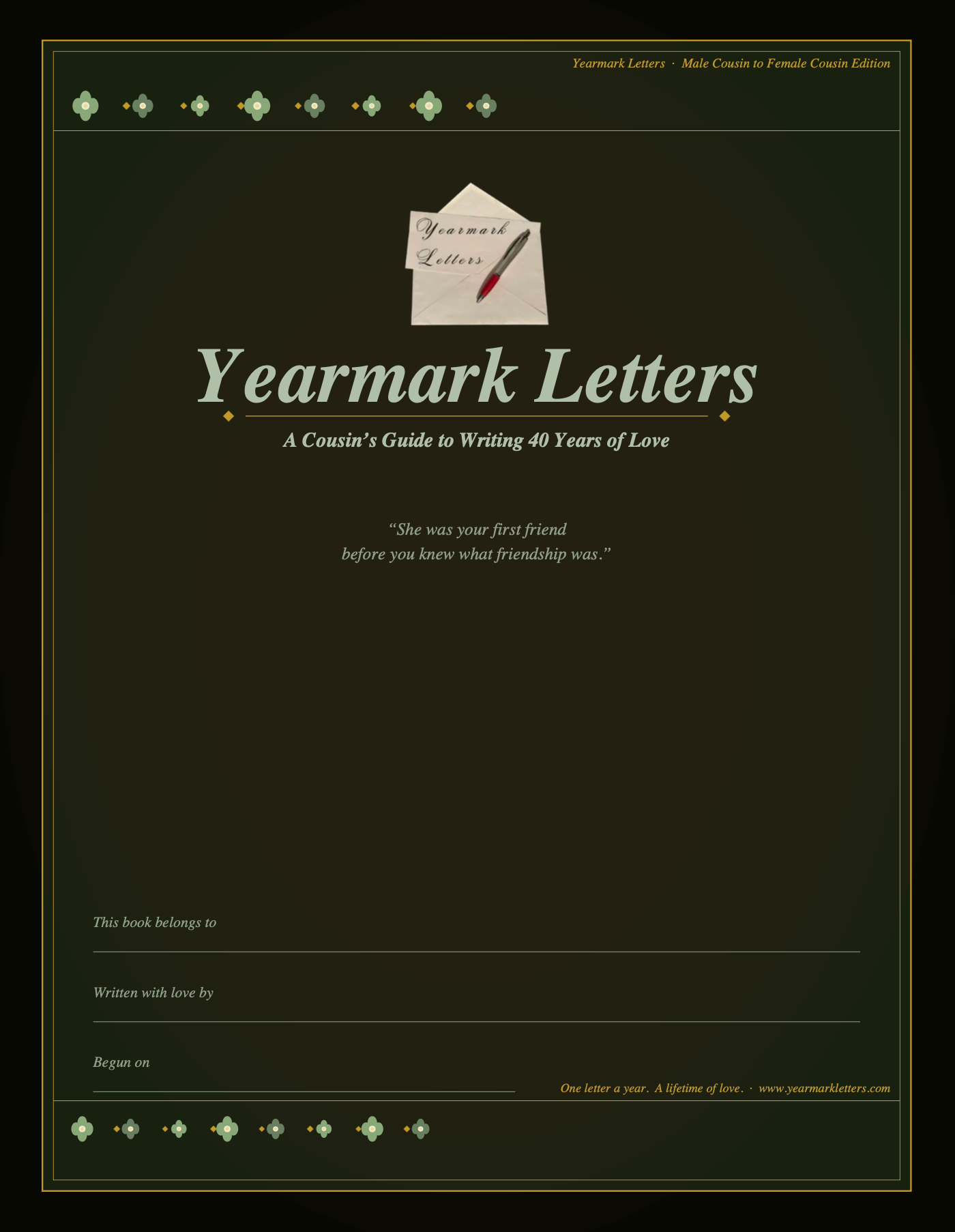 Yearmark Letters: Male Cousin to Female Cousin